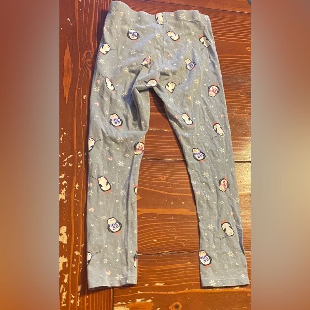 Penguin pattern gray girls leggings - Picture 3 of 4